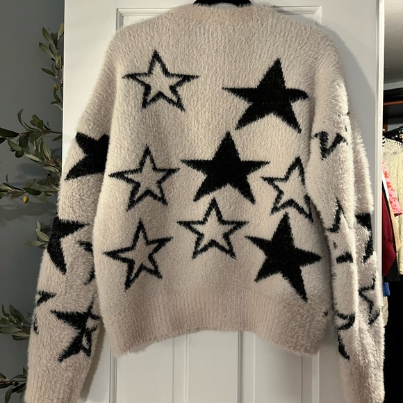 Anthropologie Pilcro NWT Beige and Black Star Sweater size M - Picture 2 of 6